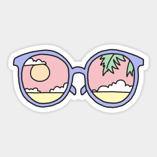 Hipster sunglasses beach surf party summer tumblr pastel girly scene Sticker